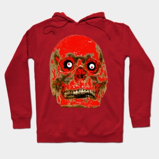 Halloween Red Human Skull Hoodie